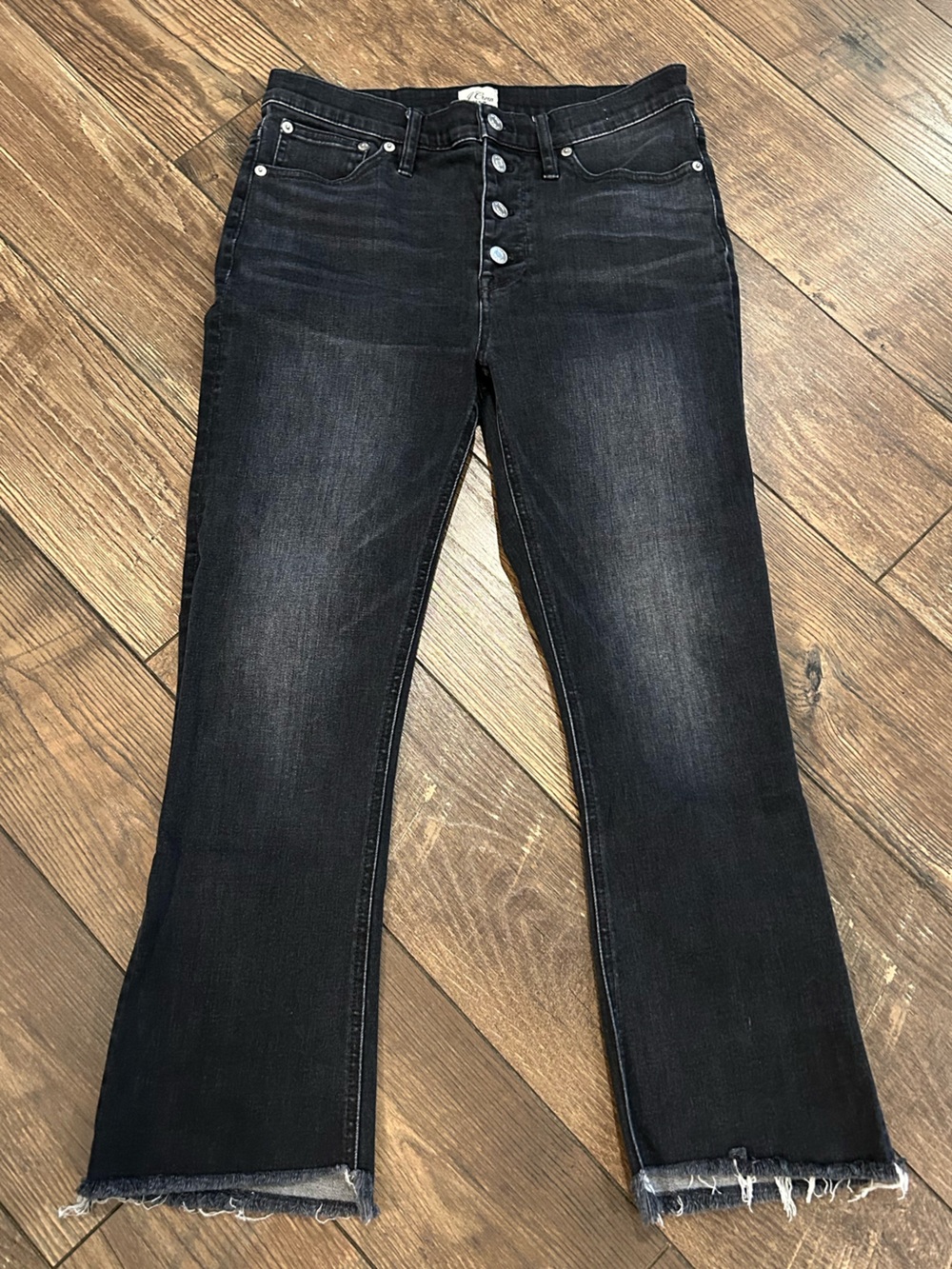 J. Crew Black Billie Demi Boot Crop Denim Jeans